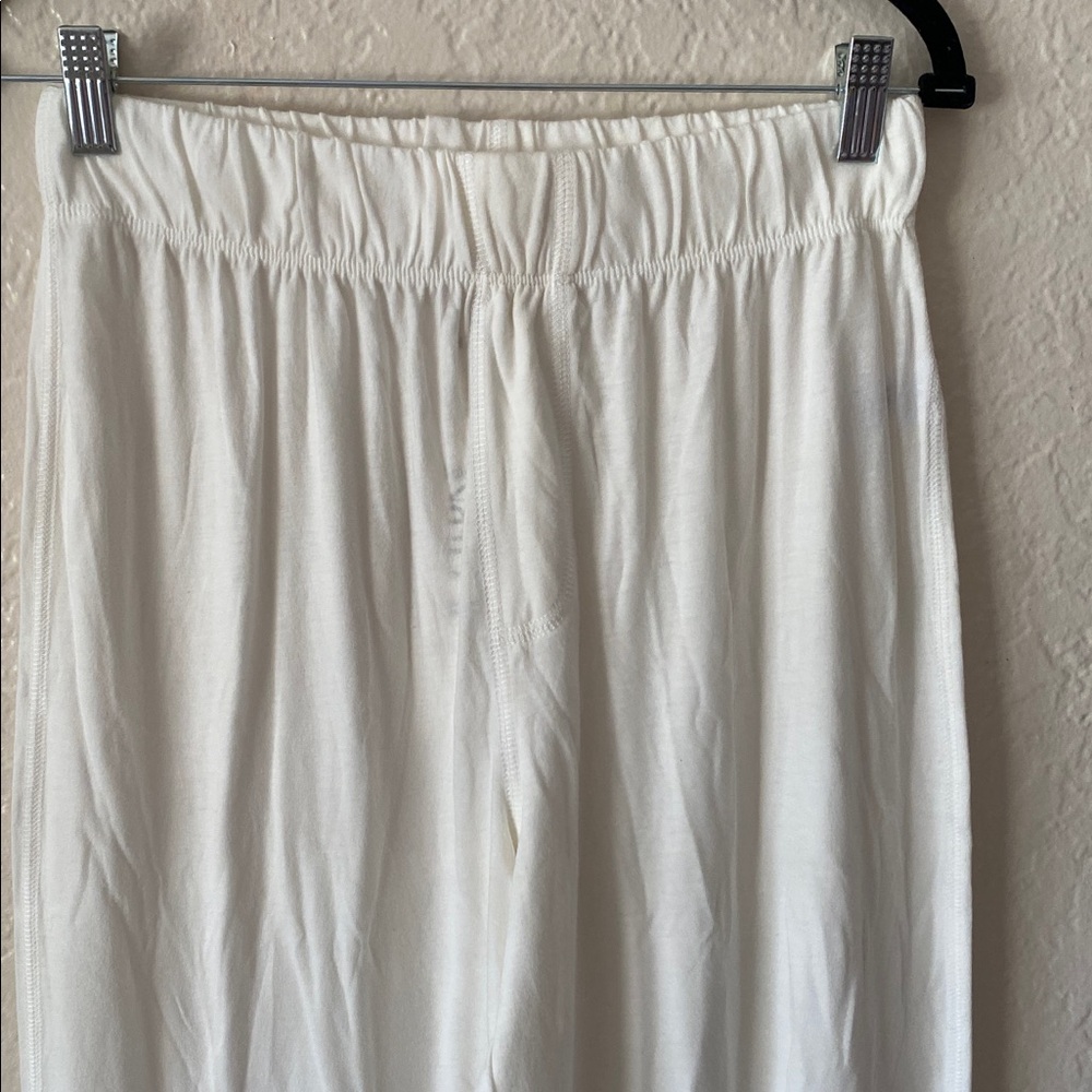 Eterne Egyptian Cotton Lounge Pant Size S Cream Straight Leg Soft Stretchy Chic - Picture 6 of 12